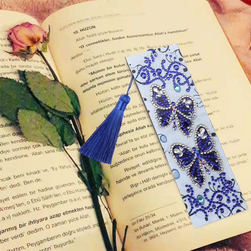 5D DIY алмазная живопись кожа Закладка с кисточкой книжные знаки особой формы Алмазная вышивка DIY ремесло