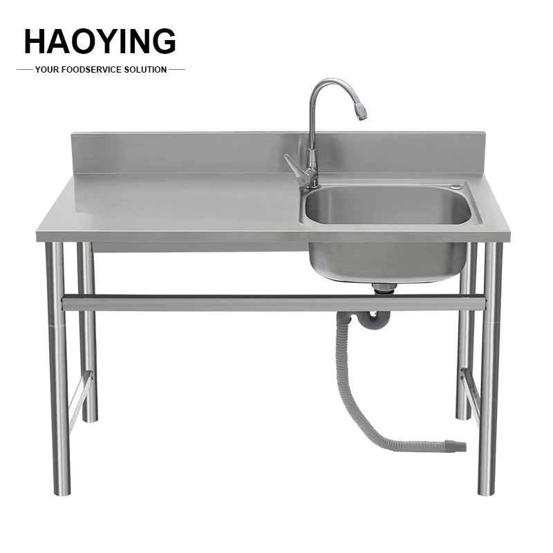Одинарная кухонная раковина из нержавеющей стали для ресторана отеля школы