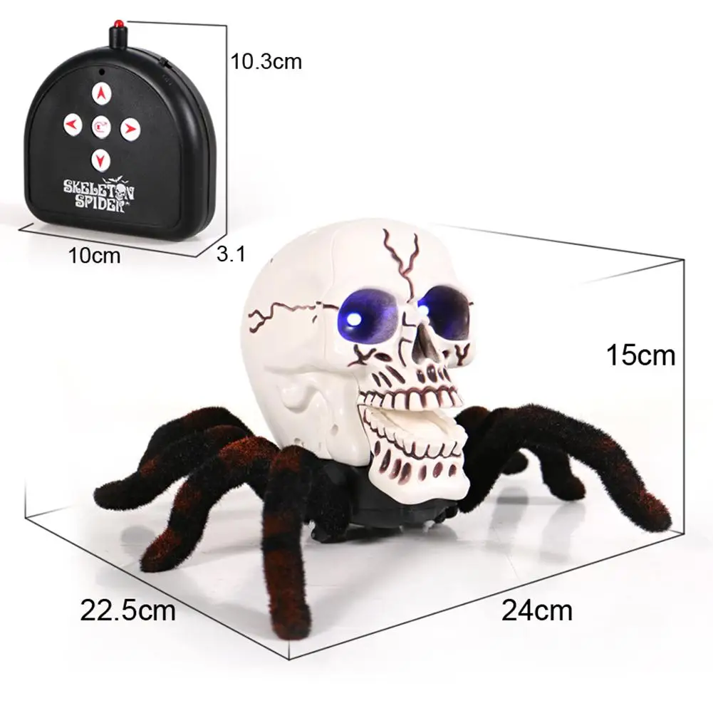 

Halloween Party Skeleton Spider Toy Tricky Environmental Flocking Epidermis Realistic Remote Control Terrify Scary Gifts