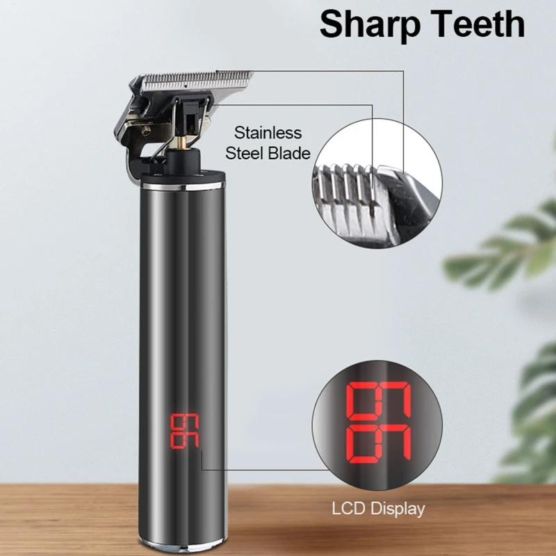 

Professional Hair Clippers Men T-Blade Beard Trimmer Barber Grooming Cordless A0NC