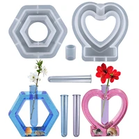flowerpot casting round square hydroponic container crystal diy flower vase silicone molds valentines day decoration