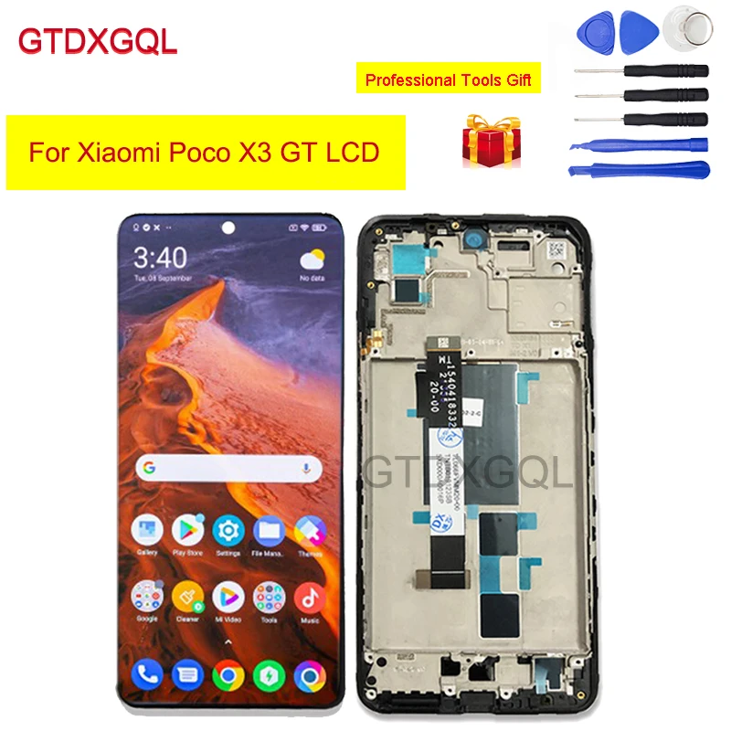 6 6 lcd for xiaomi poco x3 gt 21061110ag display touch screen digitizer assembly sensor black frame lcds free global shipping