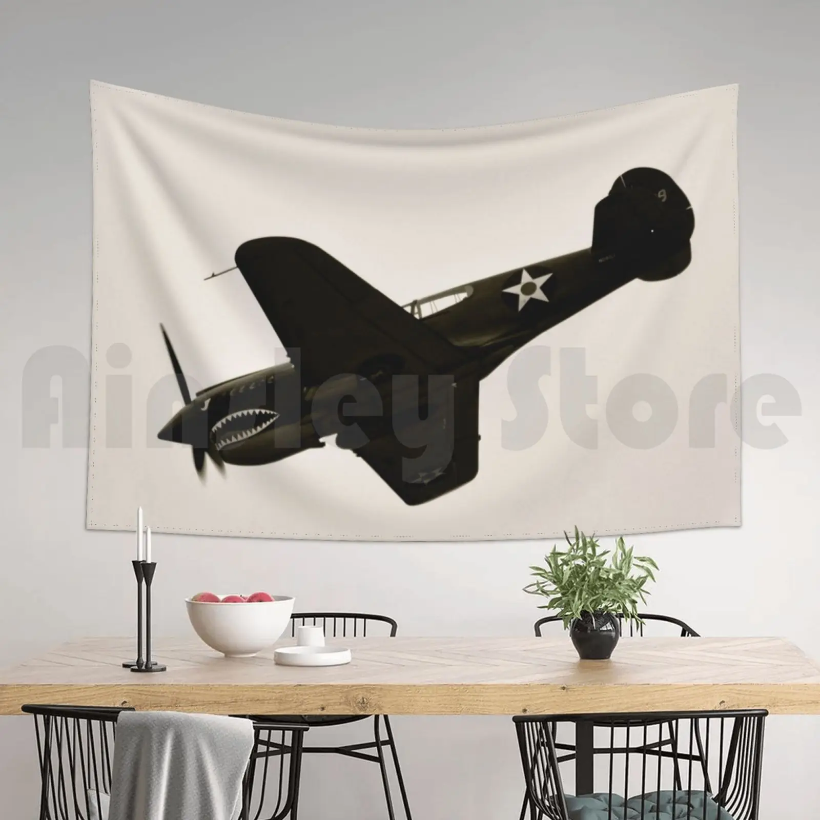 Летающий Тигр времен Второй года боевой самолет гобелен гостиная спальня
