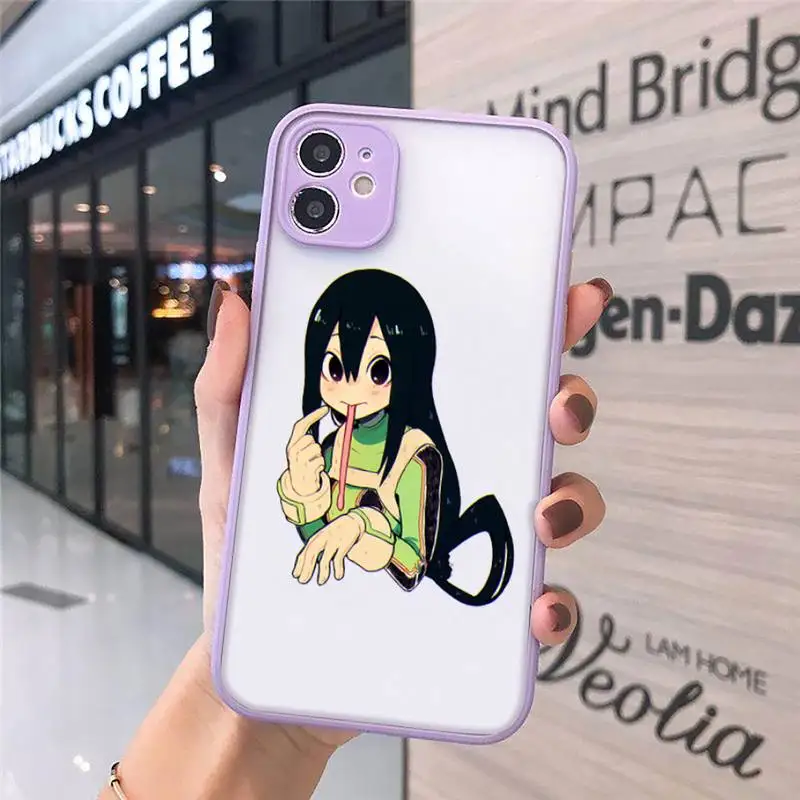 

Tsuyu Asui Boku no hero academia Phone Cases matte transparent For iphone 7 8 11 12 plus mini x xs xr pro max cover