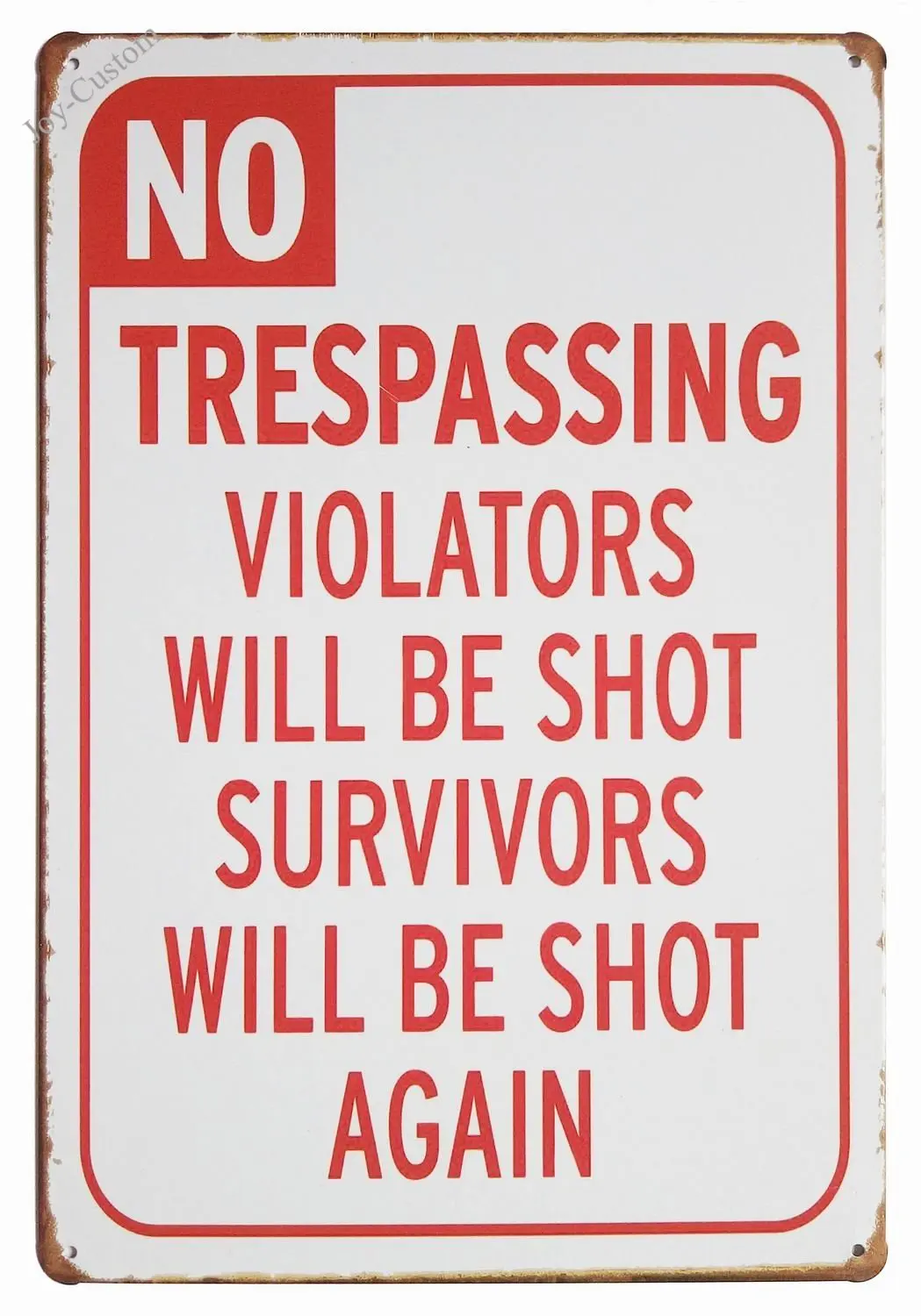 Нет пересечение границы нарушителей металлическая жестяная вывеска 12 &quotX 8&quot