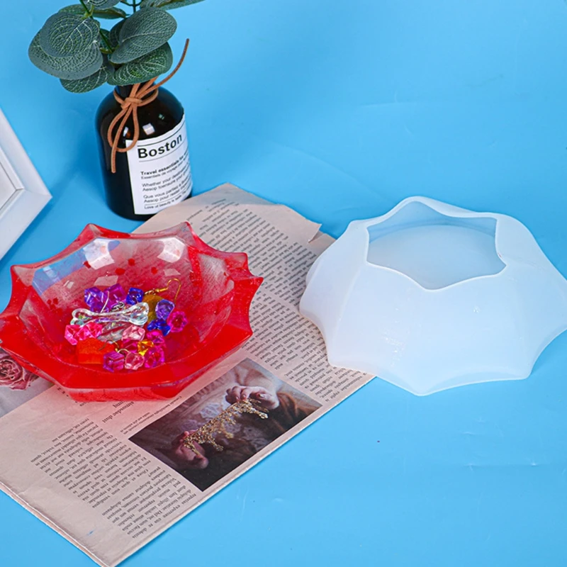 

DIY 10 Corner Crystal Epoxy Storage Tray Resin Mould Decorations Silicone Mold Crafts Making Jewelry Casting Tools