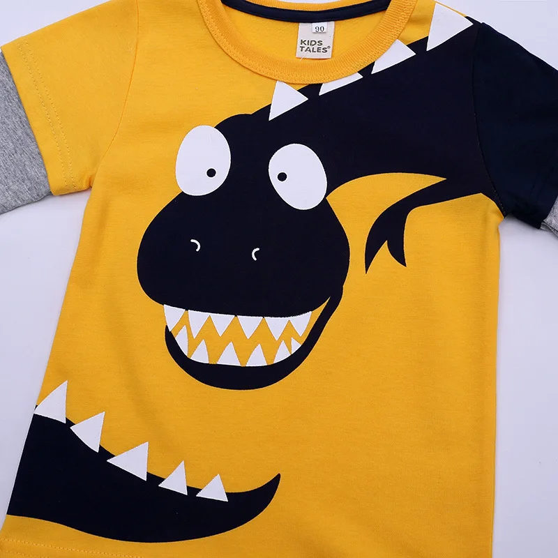 

2020 Cartoon Dinosaur Boys Long Sleeve T Shirt For 2-8Years Old Cotton Children Kids Boys Tops Tees T Shirt Spring Autumn Cotton