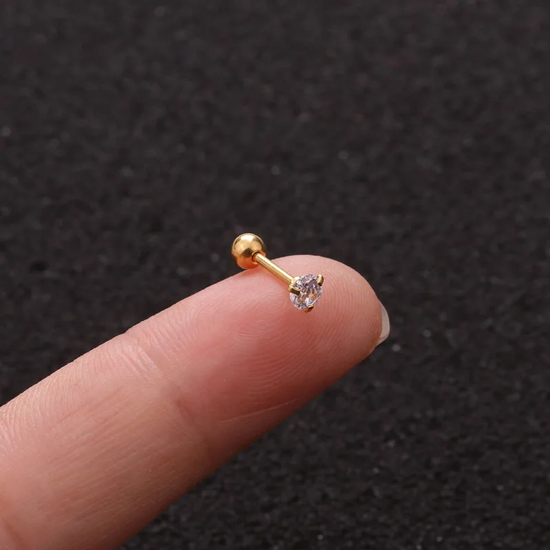 20 г ювелирные изделия из нержавеющей стали винт обратно Шпильки Cz Змея Ящерица