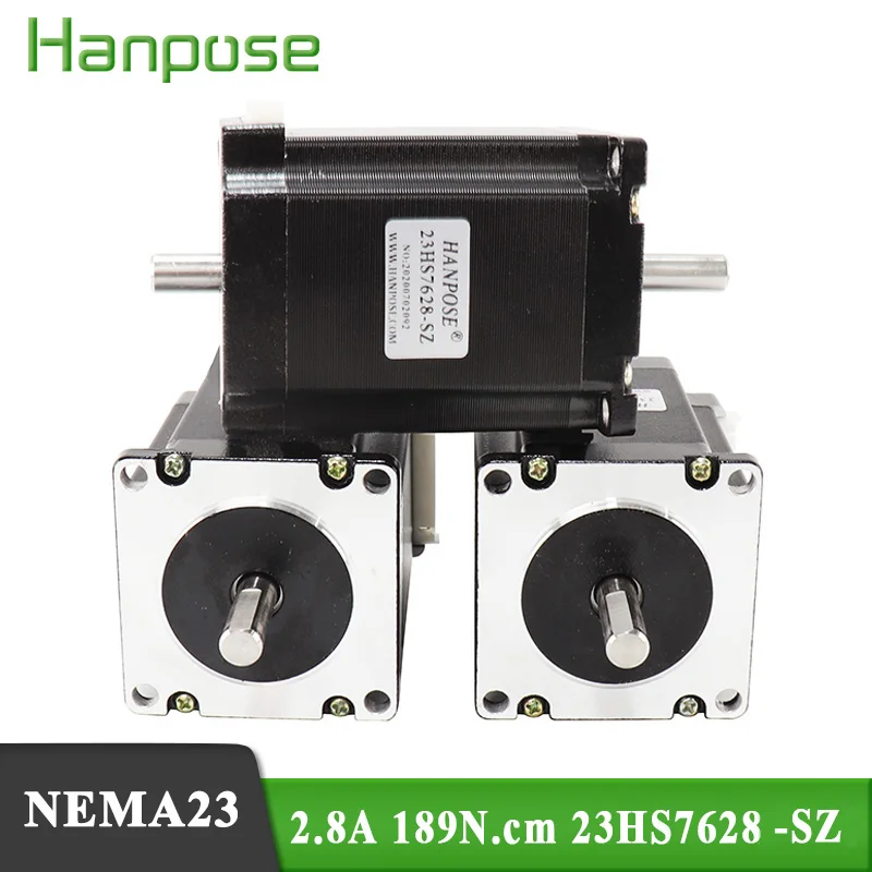 

3pcs NEMA23 Stepper motor 2.8A 189N.cm 23HS7628-SZ 57 series motor for CNC Electronic machine parts double shaft stepper motor