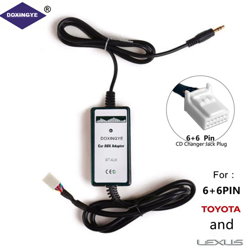 DOXINGYE 3 5 мм Aux-in радио цифровой CD смены адаптер MP3 плеер для Toyota Lexus Corolla 6 + 6PIN