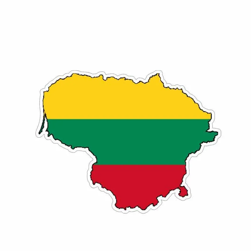 

14..2CM* 10.9cm Personality Lithuanian Flag Car Sticker Motorcycle Accessories PVC Waterproof Sunscreen Decals