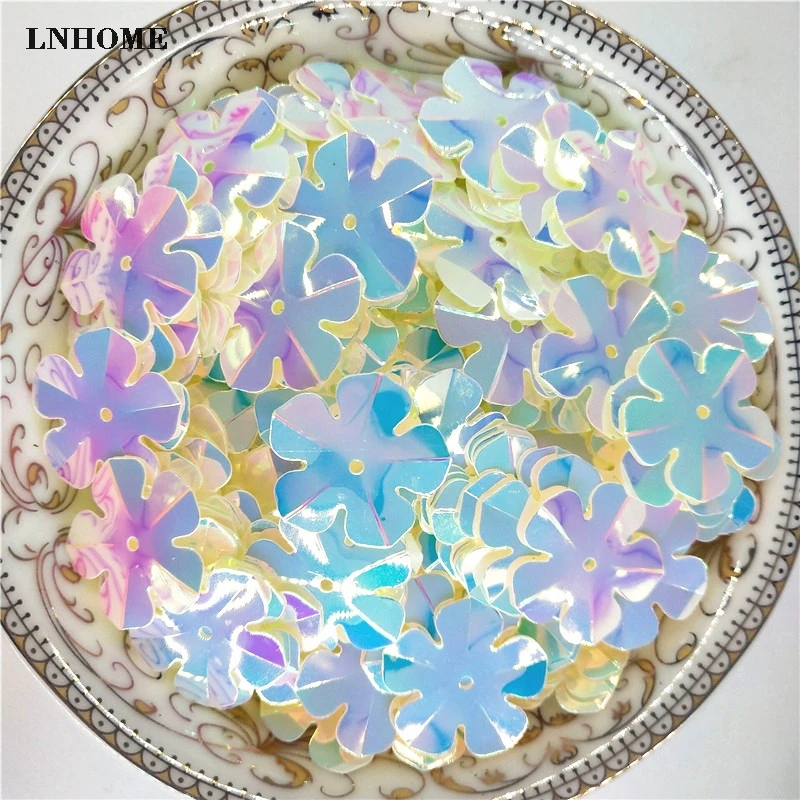 300 шт./лот цветок россыпью блестки 20 мм ПВХ шитье DIY Свадебные поделки Скрапбукинг