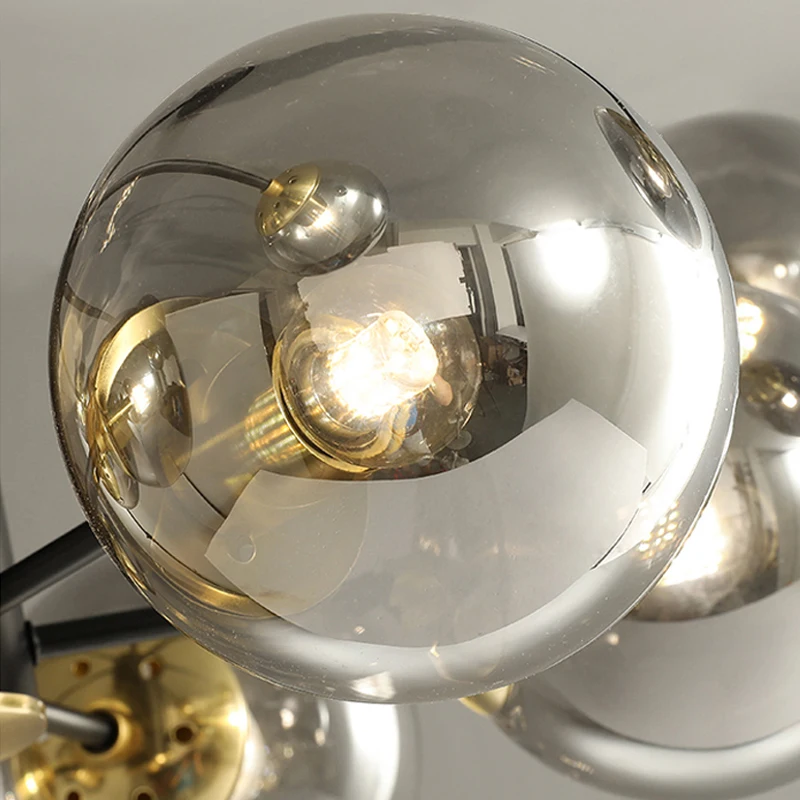 

Modern Metal LED Chandelier Lighting Lustre Living Room Villa Interior Decor Pendant Lamp Lighting Glass Ball Light Fixtures