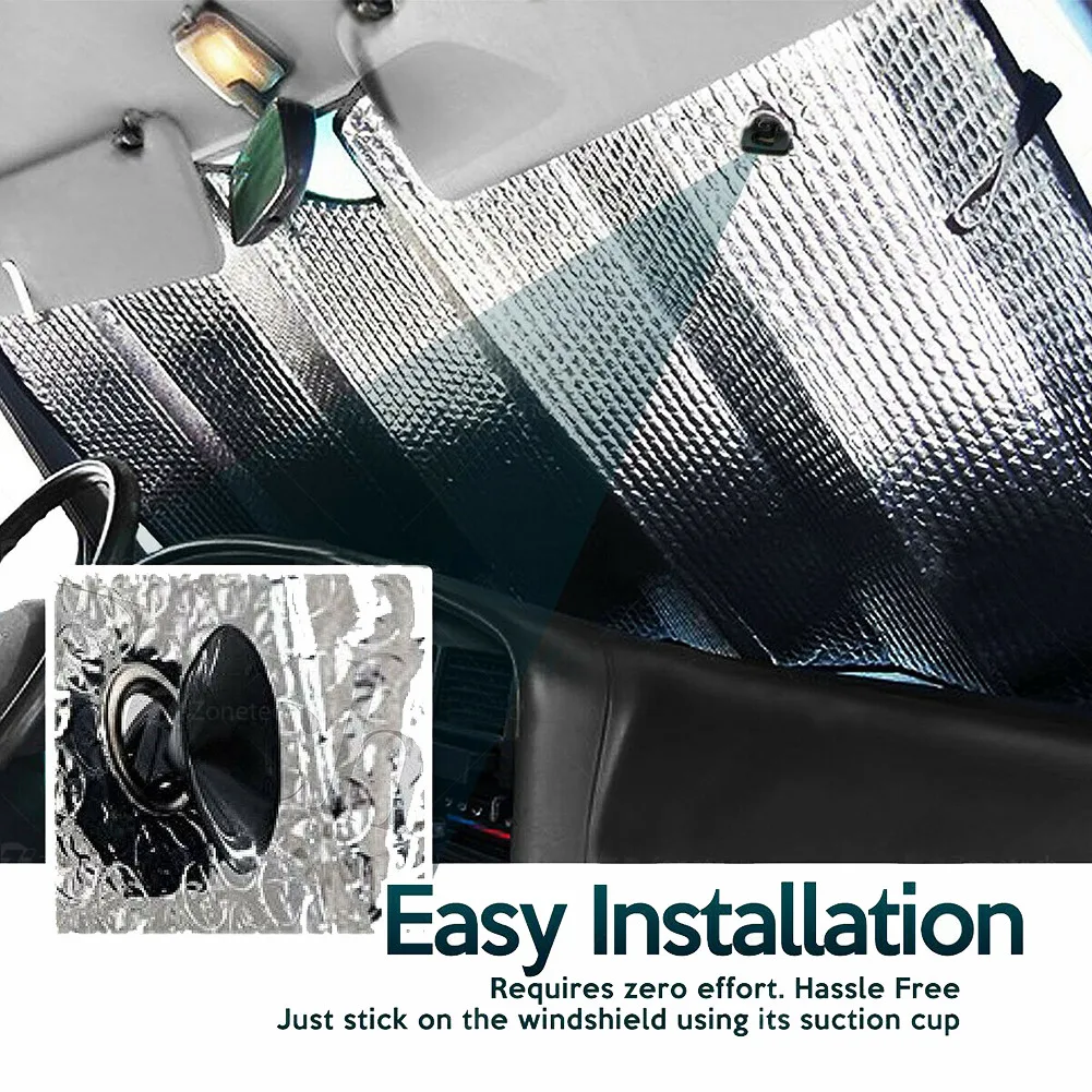 

Cover Car Windshield Sunshade Nice Premium Quality Reflective Remains Cool Tool