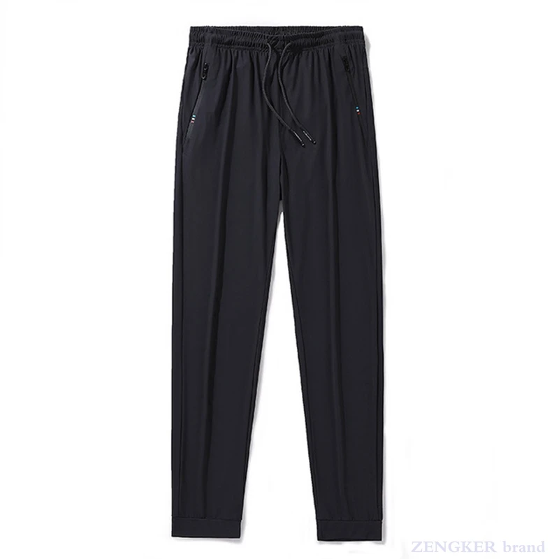 Брюки мужские свободные повседневные шелковые спортивные штаны для полных