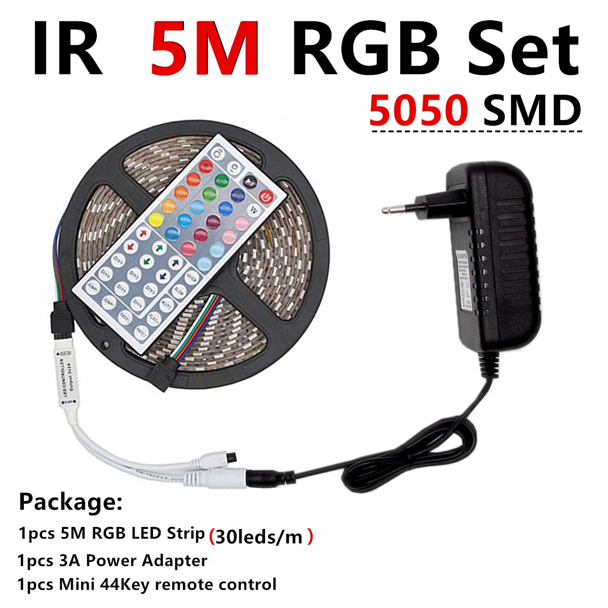 RGB Светодиодная лента RGB 5050 SMD 2835 гибкая лента светодиод RGB 5 м 10 М лента диод DC 12 В адаптер дистанционного управления