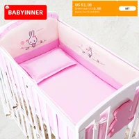 babyinner baby bed bumper 5pcsset cotton crib fence cartoon newborn cot protect washable anti collision bedding room decoration