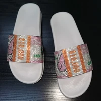 women fashion wear sandals ladies colorful diamond dollar shoes female outdoor slippers girls rhinestone flip flops bling bling