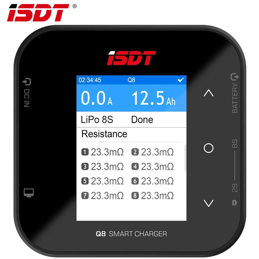 

Умное зарядное устройство ISDT Q8, 500 Вт, 20A, 1-8 S, карманное зарядное устройство Lipo для моделей Lilon LiPo NiMH Pb RC