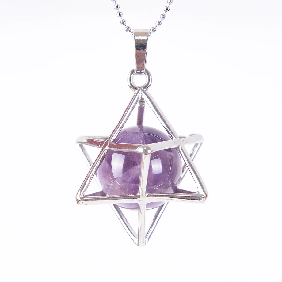 Рейки Натуральный камень Меркаба Маятник для Wicca отвела краешек гексаграмма Pendule