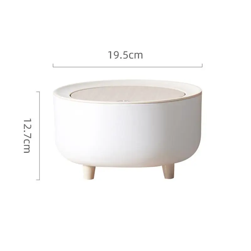 

Japanese-Style Mini Desktop Trash Can Simple Push-Type Trash Can Storage Bin Student Dormitory Bedside Table Round Trash Can