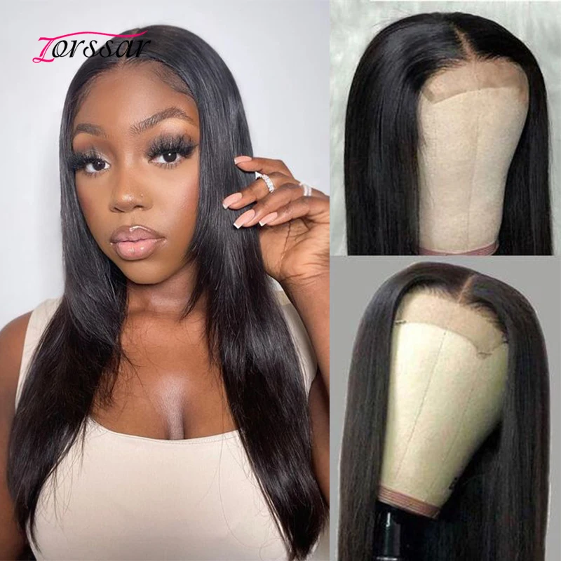 

Straight Human Hair 4x4 Lace Closure Wigs Human Hair Brazilian Remy Hair Wigs For Women Natural Black Pre Plucked With Baby Hair