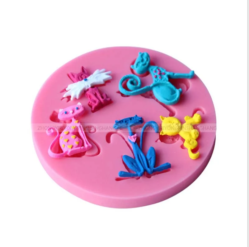 

Cat shaped silica gel mold soft candy chocolate cake mold tool cake decoration kitchen cooking tool D095