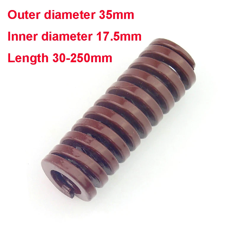 

1PCS Outer Diameter 35mm Inner Diameter 17.5mm Length 35-250mm Brown Extra Heavy Load Compression Die Spring