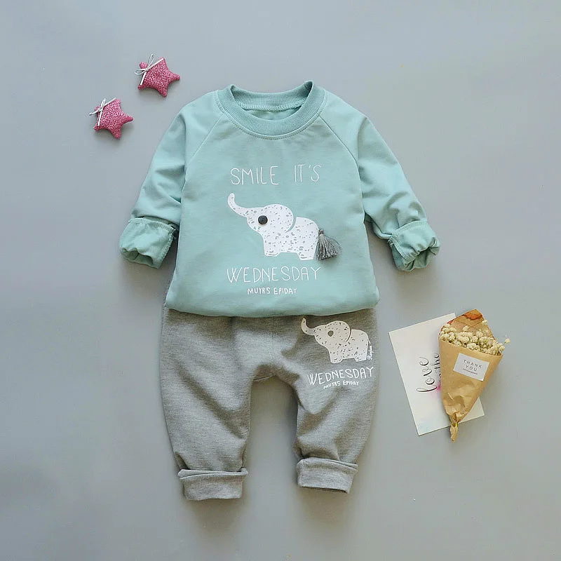 

Spring Autumn Baby Boys Jogging Set Fashion Cotton Longsleeve T-shirts + Pants 2 Piece Suit Toddler Kids Cartoon Clothes Sets