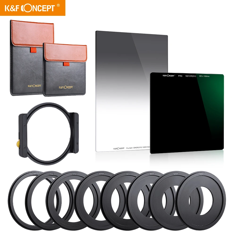 Квадратный фильтр K & F Concept 100x150 мм ND1000 и 100*100 ND8 lente nd com cokin z с металлическим