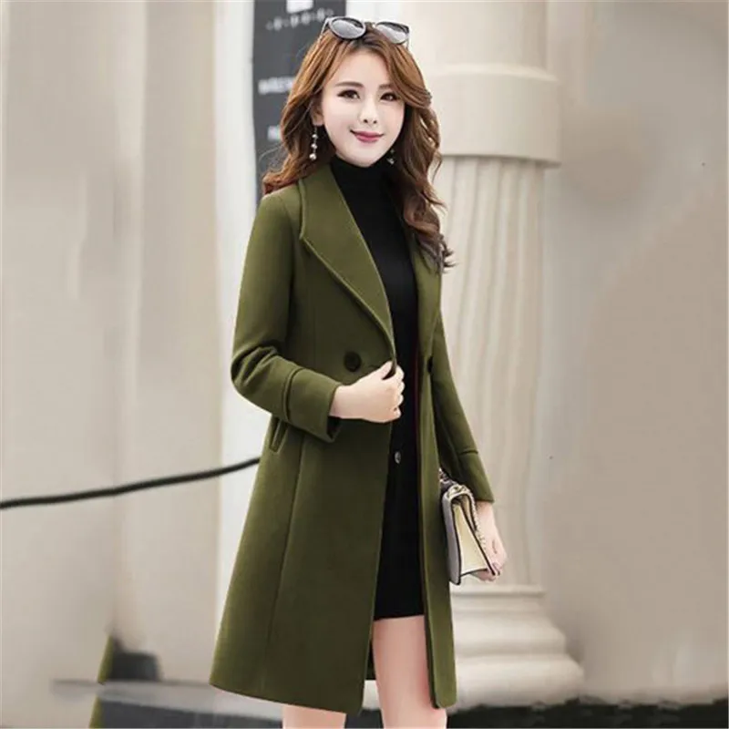 Осенне-зимнее шерстяное пальто для женщин Новое поступление 2019 Корейская
