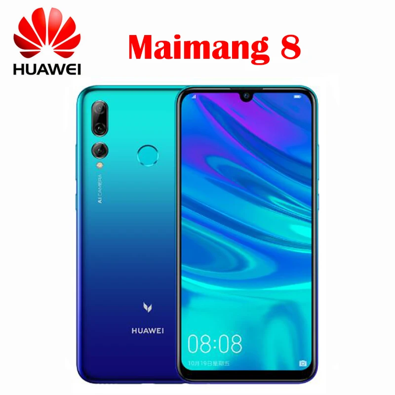 Global ROM Original Huawei Maimang 8 Cell Phone Hisilicon Kirin 710 Octa Core 6G RAM 128G ROM 6.21 inch 2340*1080P Android 9 OS