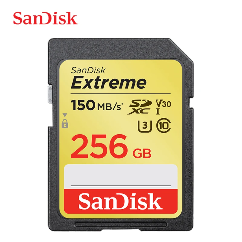 

SanDisk Memory Card Extreme SD Card 4K UHD 32GB SDHC 64GB 128GB 256GB SDXC C10 U3 V30 up to 150M/s For 1080p 3D Full HD Camera
