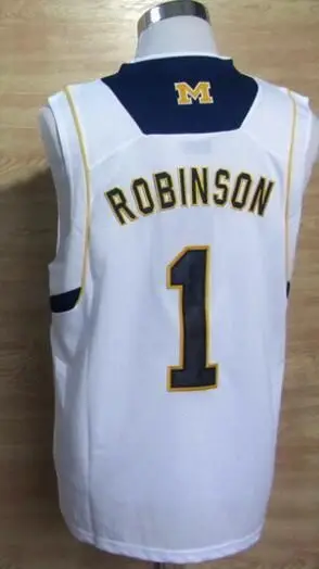 

4 Chirs Webber 1 Glenn Robinson 3 Trey Burke 10 Tim Hardaway Jr Men's Throwback Jersey,100% Stitched basketball Jersey