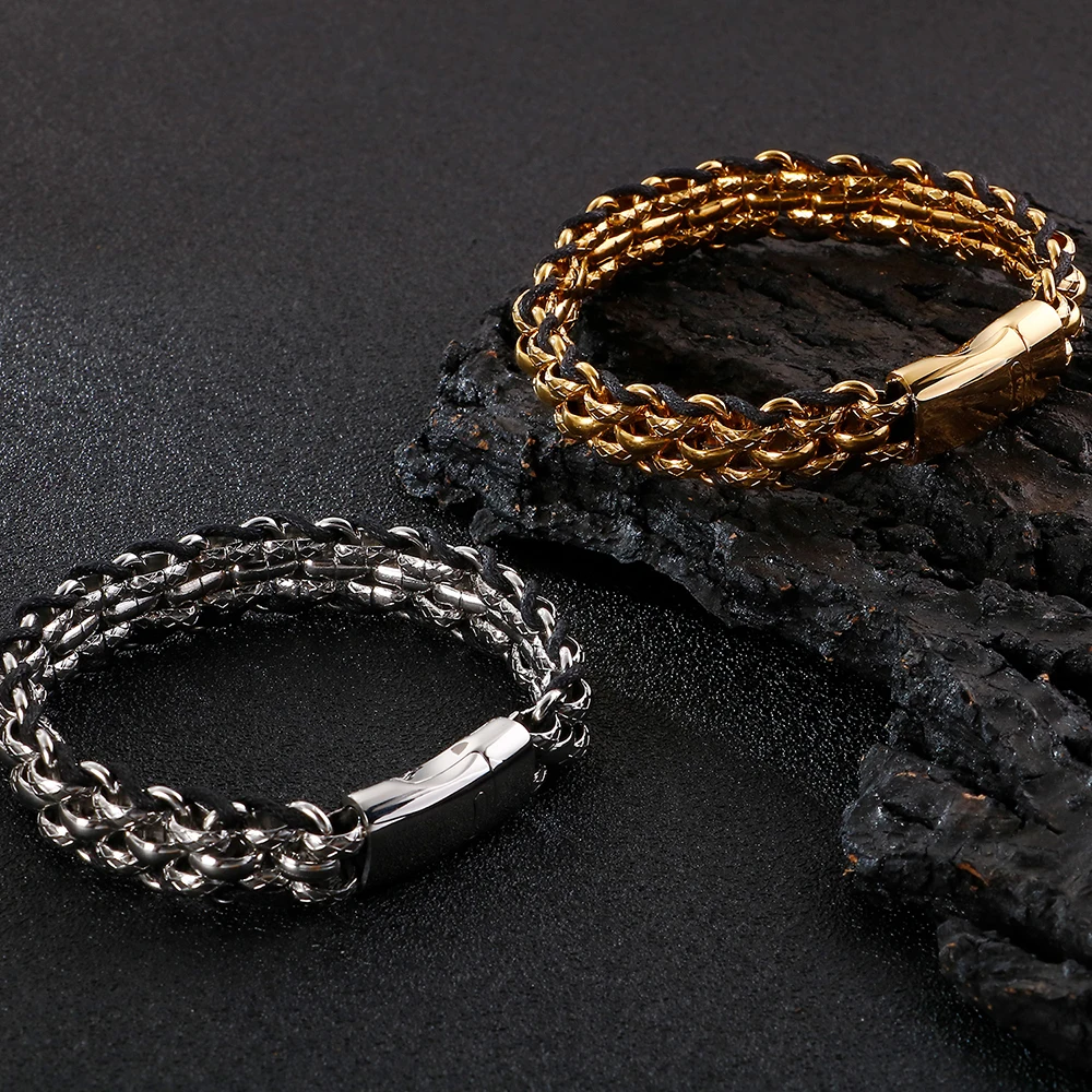Браслет цепочка мужской Плетеный из нержавеющей стали|Цепочки и браслеты| |