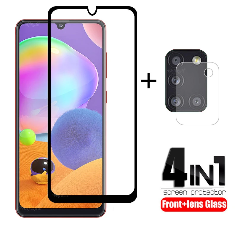 4 в 1 для Samsung Galaxy A31 стеклянная пленка HD закаленное стекло A51 A71 M21 M31S M31 M51 A11 A41 S21 Plus