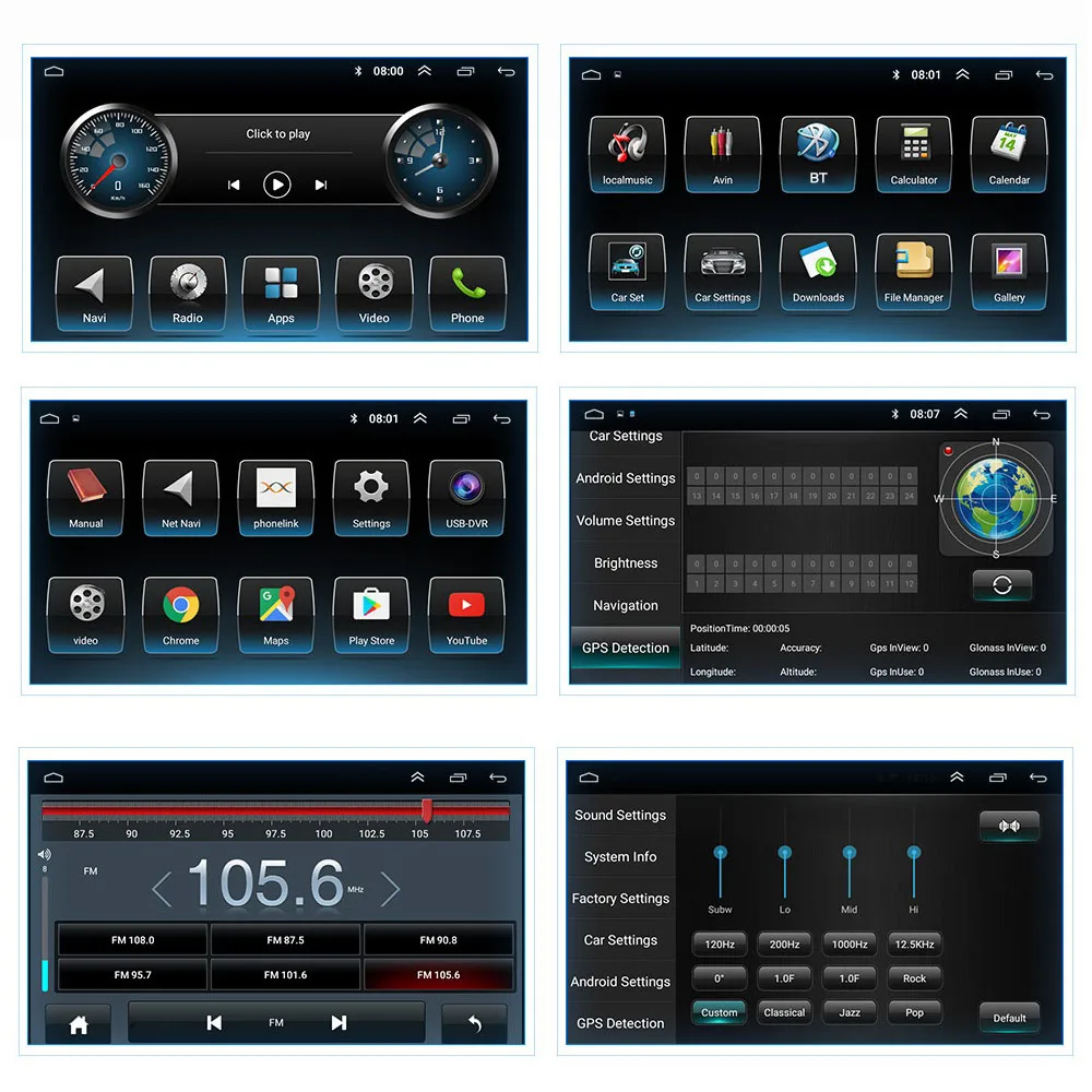 Автомобильный MP5-плеер 7 дюймов Android 10 1 + 16 ГБ FM AM стерео радио Mirror Link GPS-навигация