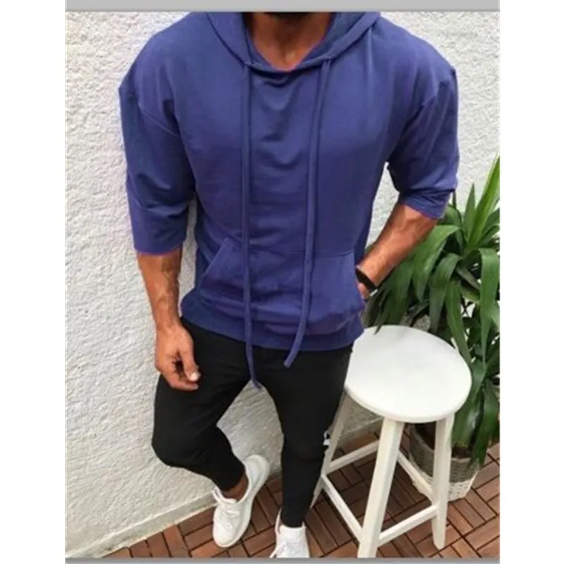 Мужская футболка Топы с коротким рукавом Пэчворк одноцветная толстовка