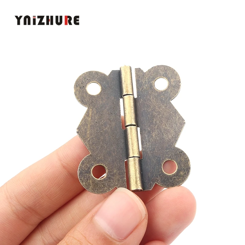 50PcsAntique Винтаж бабочка шарнир под бронзу металлический шкаф со стеклянными