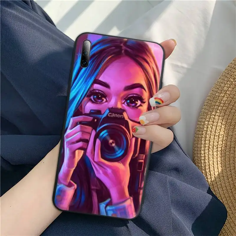 

Aircraft Travel Happy Girl Phone Case For Samsung S8 S9 Plus S10 S20 S21 S30 Plus Ultra TPU Cover