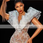 Женское короткое платье для выпускного вечера, кружевная мини-юбка с V-образным вырезом и аппликацией, вечернее платье знаменитости Среднего Востока, 2022