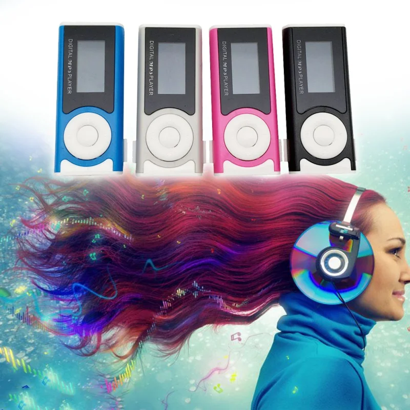 Мини клип ЖК-экран MP3 медиаплеер Поддержка 16 Гб externa Micro SD для MP3/WMA Компактный и стильный с блестящим