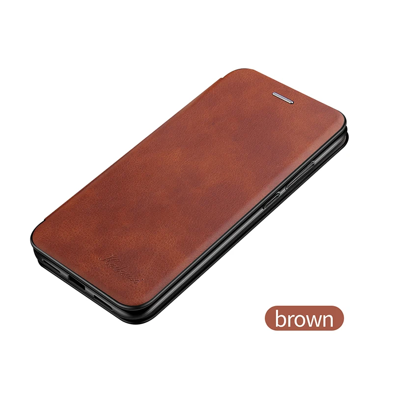 Кожаный чехол-книжка для samsung a10, a20, a30, a40, a50, a70, s8, s9, s10 plus, note 10, pro, на sumsung, s, 8, 9, чехол-кошелек, чехлы - Цвет: brown
