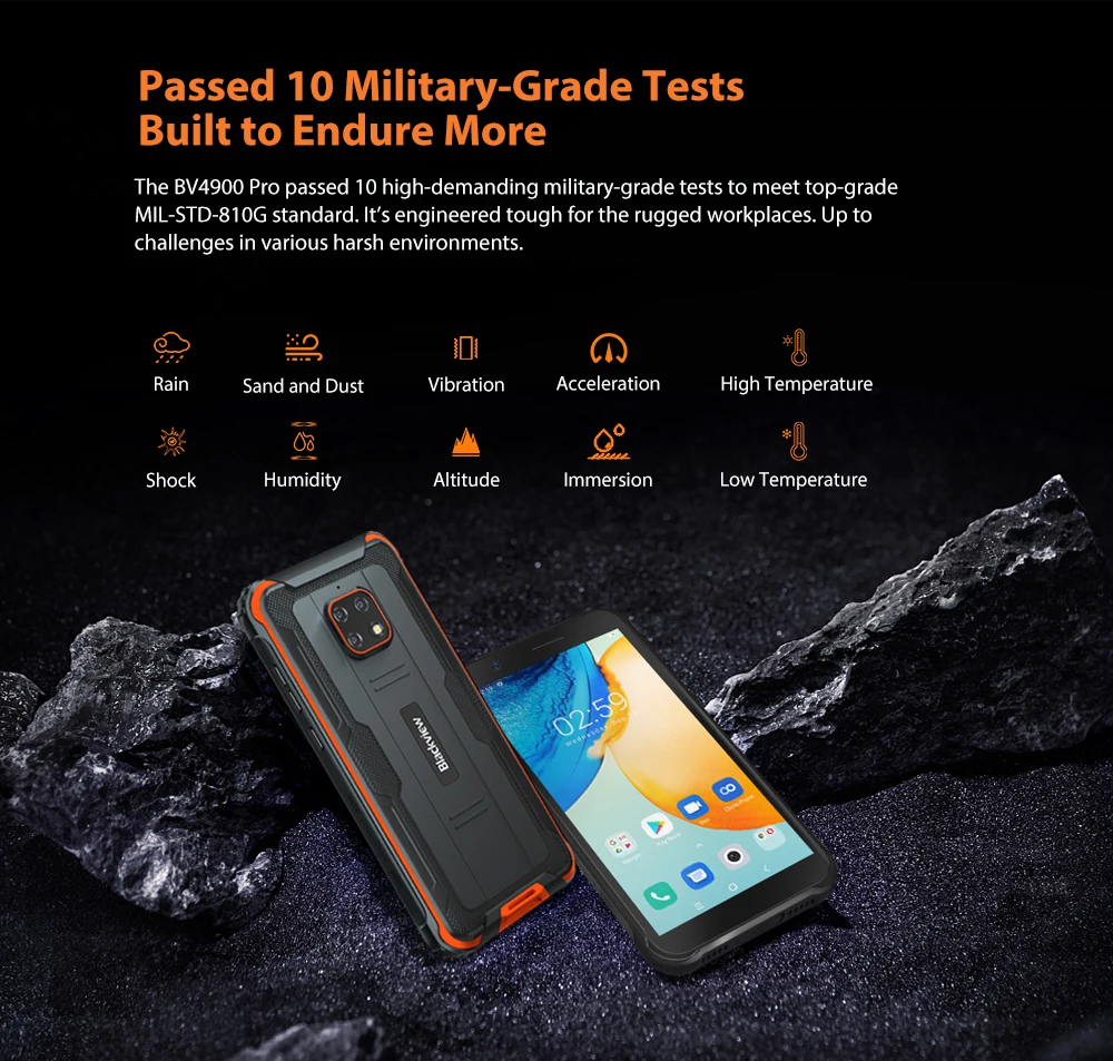 Смартфон Blackview BV4900 Pro разблокированный влагозащита IP68 экран 5 7 дюйма на базе Android 10