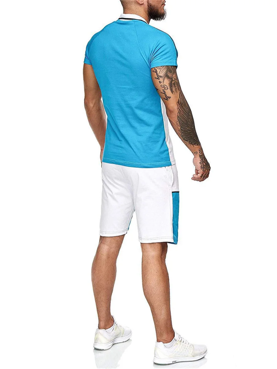 

Men's summer sportswear men's color matching Slim casual fashion men's sportswear men's suits