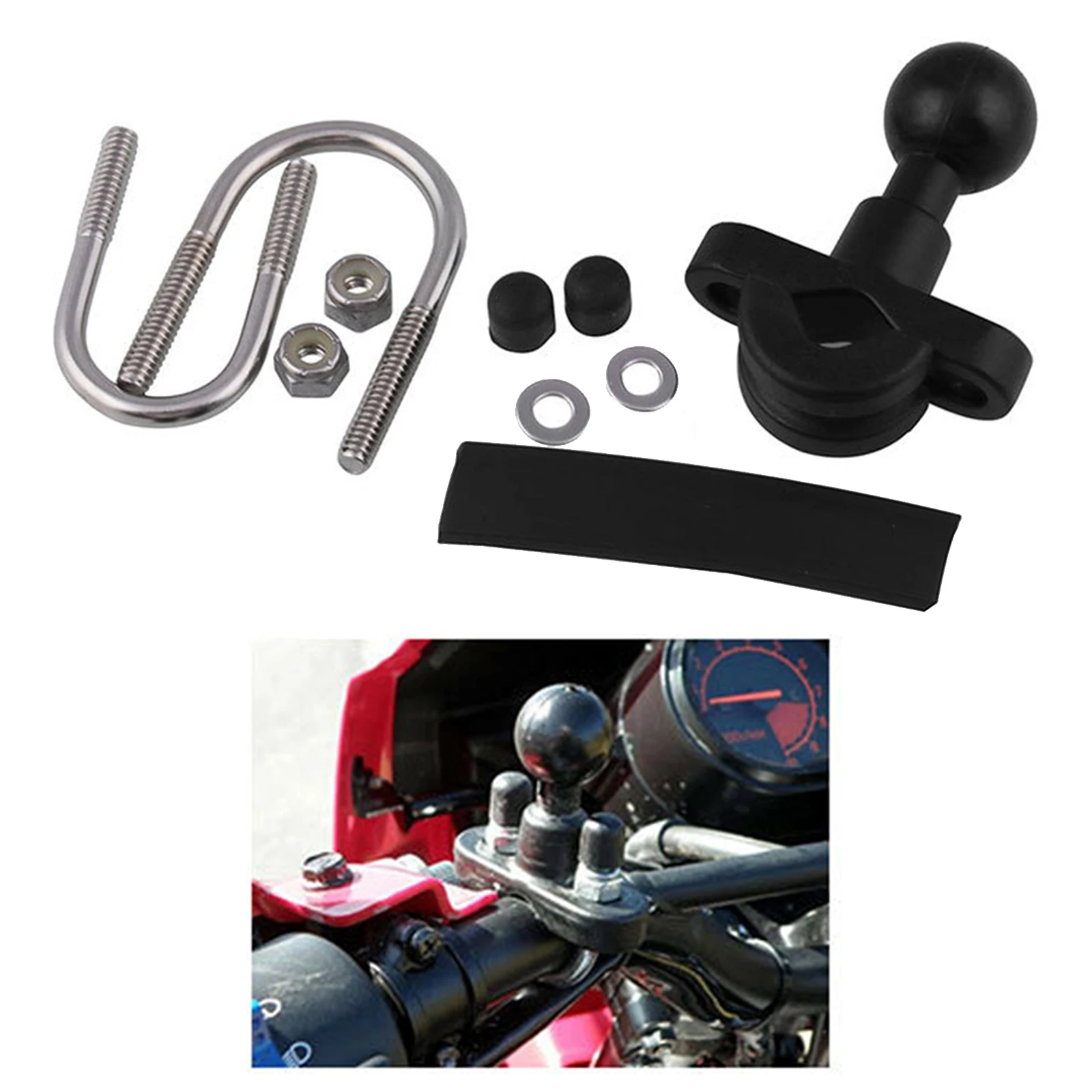 

Scooter Motorcycle Handlebar Rail Mount U Bolt Mounting Base Rails Rails 0.5'to 1.25' inches Durable