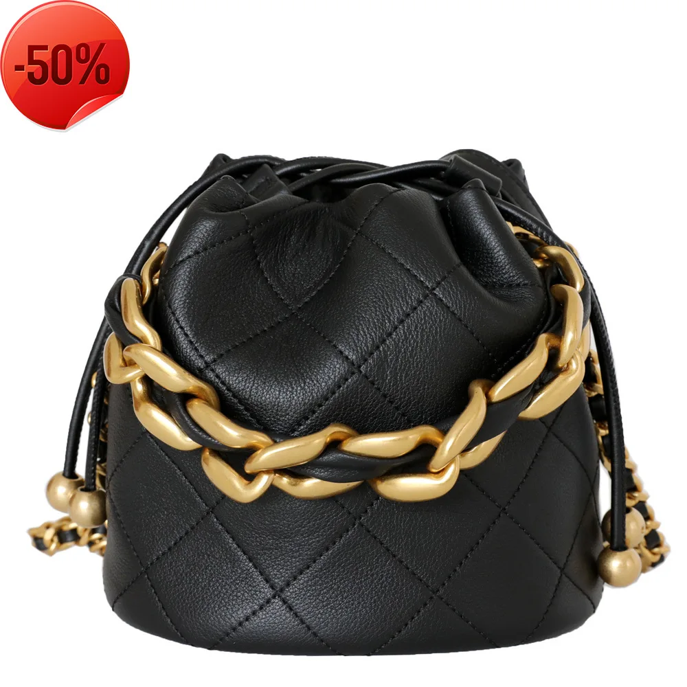 

Women 100%genuine Leather Shoulder Bags High Quality Cow Leather Crossbody Bags for Ladies Fashion Crude Chains Lozenge Handbags