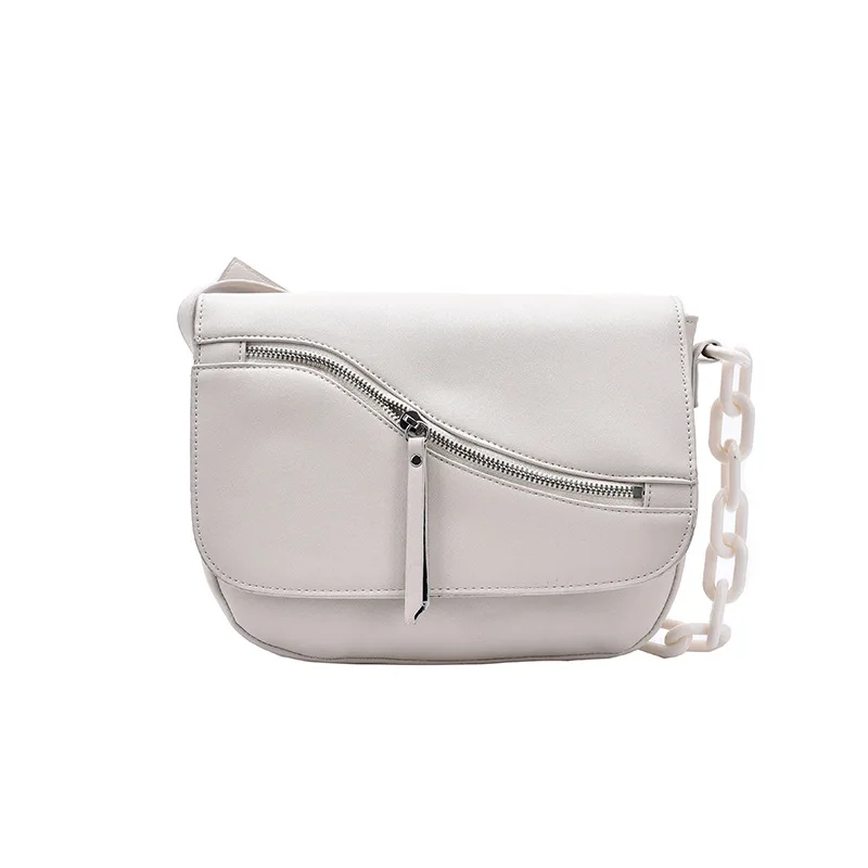 

2020 South Korea Saddle Bag New Simple Acrylic Chain Underarm Bag All-match Casual Crossbody Bags for Women Fashion Shoulder Bag