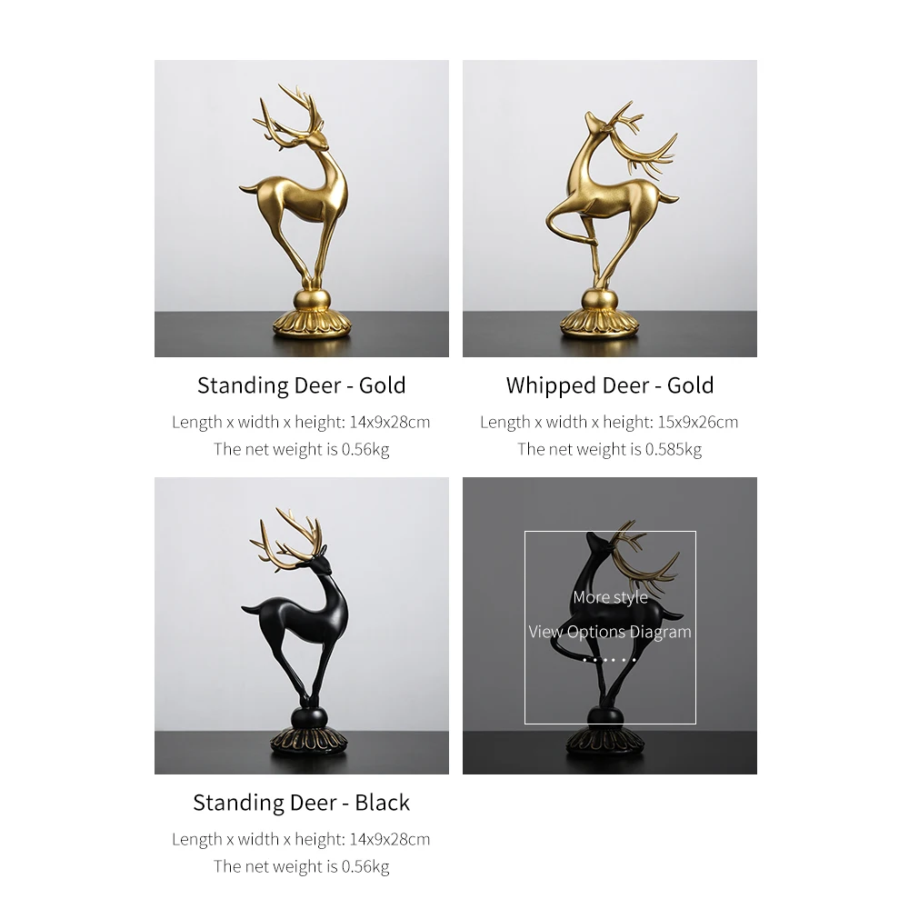 

Modern Home Decoration Deer Sculpture Resin Animal Statue Living Room Decoration Statues for Decoration Office Desk Decor Gifts