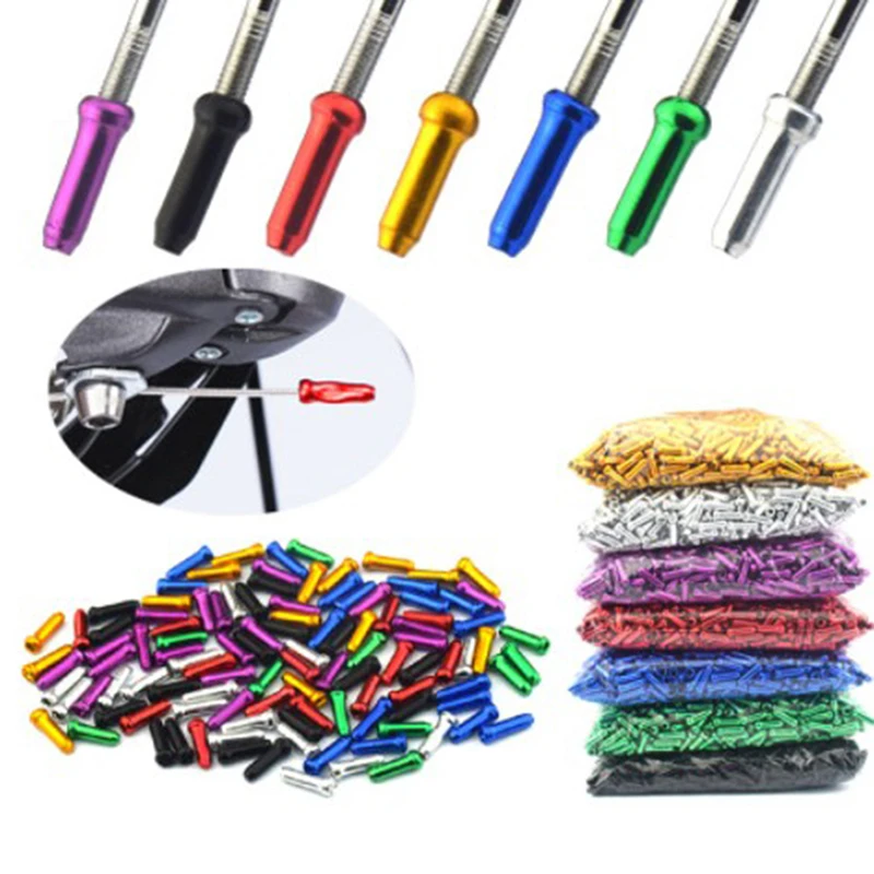 

Aluminum Bicycle Brake Wire End Caps MTB Road Bike Brake Cable Cap Wire End Cap For Brake Shift Derailleur Cable
